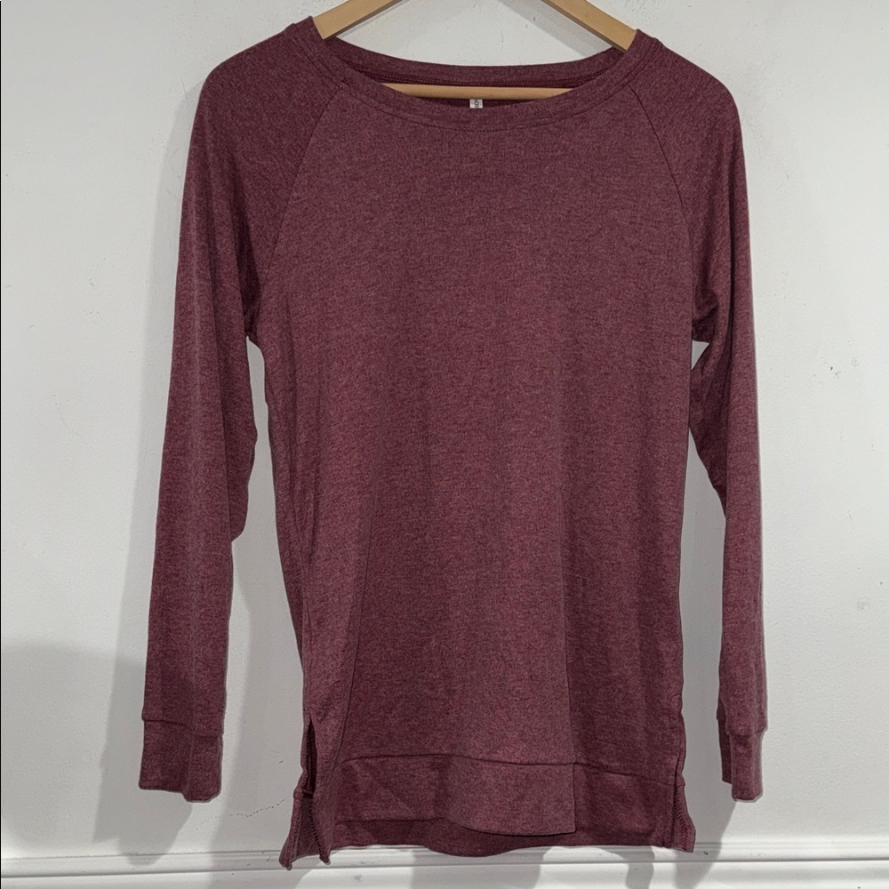 Jersey knit shirt pink heather NEW small super soft Long Sleeve Top blouse